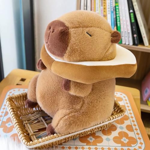 Xiyocadt Capybara Kuscheltier, Mehrere Stile Umhang Schal Rucksack Küken Plüschtier, Wasserschwein Puppe Kissen Stofftier, Spielzeug Geschenk Für Mädchen Jungen Kinder (30cm,Toast) von Xiyocadt