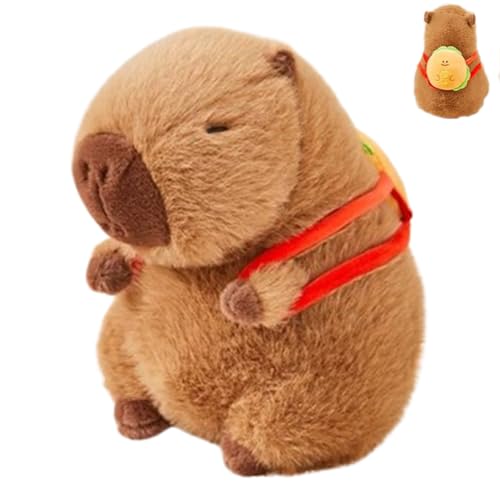 Xiyocadt Capybara Kuscheltier, Mehrere Stile Umhang Schal Rucksack Küken Plüschtier, Wasserschwein Puppe Kissen Stofftier, Spielzeug Geschenk Für Mädchen Jungen Kinder (40cm,Hamburg) von Xiyocadt