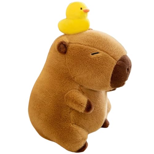Xiyocadt Capybara Kuscheltier, Mehrere Stile Umhang Schal Rucksack Küken Plüschtier, Wasserschwein Puppe Kissen Stofftier, Spielzeug Geschenk Für Mädchen Jungen Kinder (50cm,Ente) von Xiyocadt