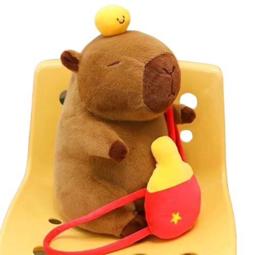 Xiyocadt Capybara Kuscheltier, Mehrere Stile Umhang Schal Rucksack Küken Plüschtier, Wasserschwein Puppe Kissen Stofftier, Spielzeug Geschenk Für Mädchen Jungen Kinder (50cm,Tischtennis) von Xiyocadt