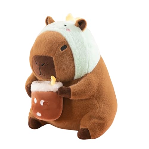 Xiyocadt Capybara Kuscheltier,Niedliche Capybara Plüschtier mit Rosa Einhorn Hut, Super Weiche Capybara Plush Toy,Capybara Kuscheltier Plushies Puppen Super für Home Deko Kinder Geschenke (30cm,E) von Xiyocadt