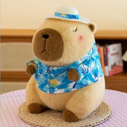 Xiyocadt Capybara Plüschtier, Wasserschwein Kuscheltier, Kabibara Kuscheltiere, Kabibara, Süße Kuscheltiere als Dekokissen und Spielzeug, Geschenk für Kinder, Mädchen, Jungen (30CM,Blau) von Xiyocadt