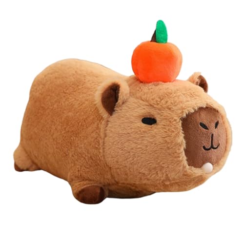 Xiyocadt Capybara Plüschtier,Capybara Kuscheltier,Wildtier Stofftiere,Plüschtiere super weiche niedliche Tierpuppen als Geschenke für Kinder (20cm,Quietschen + Blasen Spucken) von Xiyocadt