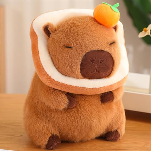 Xiyocadt Capybara Plüschtier,Plüschtiere Capybara, Weich umarmendes-Spielzeug, das eine Schildkrötentasche trägt,Orangen auf dem Kopf,Plüsch Puppenkissen Für Jungen Mädchen (50cm,B) von Xiyocadt