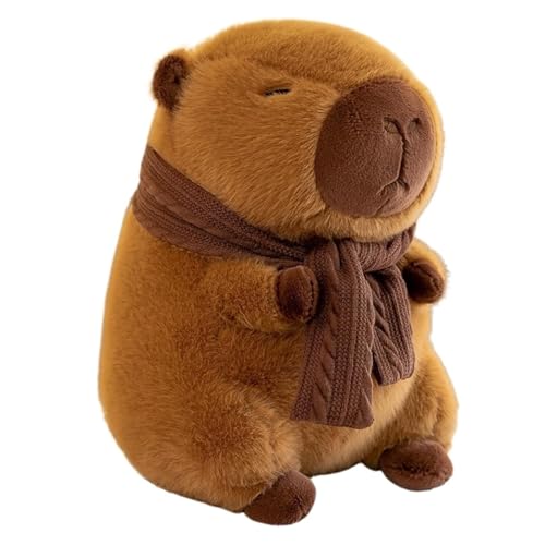 Xiyocadt Capybara Plüschtier,Wasserschwein Kuscheltier,Capybara Plüschtier Mit Schwimmring Und Sonnenbrille,Mit Erdbeerkopfbedeckung Kuscheltier,Plüsch Puppenkissen Für Jungen Mädchen (30cm,D) von Xiyocadt