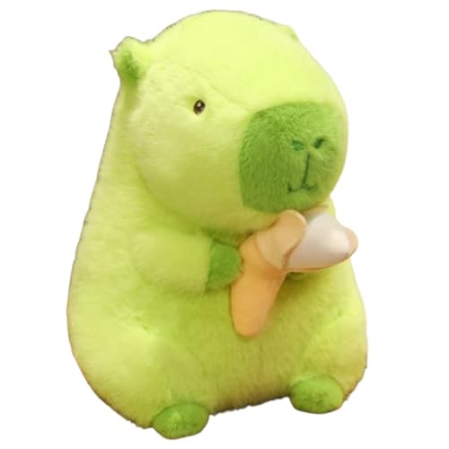 Xiyocadt Capybara Plüschtier 25cm, Plush Capybara Puppe Stofftier Kuscheltier mit Hut Schwimmring Fliege Mandarine für Mädchen Jungen Kinder (Bananen-Sorge) von Xiyocadt