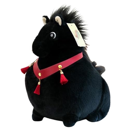 Xiyocadt Das Sitzende Pferd, Braun Pony Plüschtier, Pferde Kuscheltier Puppe Spielzeug, Stofftier Plüsch Maskottchen Plüschpferd Geschenke für Mädchen und Jungen (23CM,schwarz) von Xiyocadt