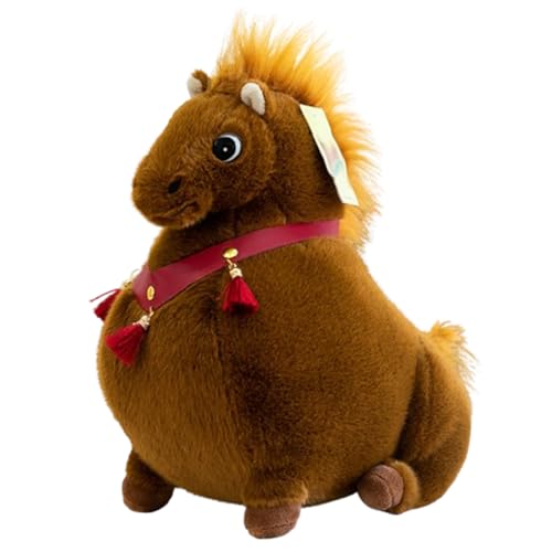 Xiyocadt Das Sitzende Pferd, Braun Pony Plüschtier, Pferde Kuscheltier Puppe Spielzeug, Stofftier Plüsch Maskottchen Plüschpferd Geschenke für Mädchen und Jungen (33CM,Braun) von Xiyocadt