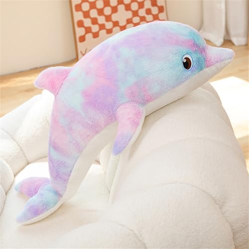 Xiyocadt Delfin Kuscheltier Bunt,Kinderweiches Kuscheliges Plüschtier,Kuscheltier Delfin Rosa,Regenbogen Kuscheltiers- Perfekte Weiche Kuschelige Spielzeitbegleiter Für Kinder (70cm,Lila) von Xiyocadt