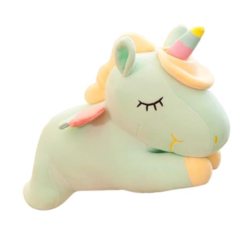 Xiyocadt Einhorn Kuscheltier Plüschtier Kissen Stofftier,Einhorn Kuscheltier Mit Flügel, Süß Teenager Herz Puppe Geschenk für Kinder Mädchen (50cm,Grün) von Xiyocadt