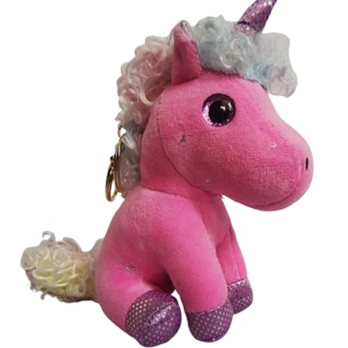 Xiyocadt Einhorn Stofftier Plüschtier, Regenbogen Flügel Kuscheltier Klein Schlüsselanhänger, Plüschkissen Spielzeug Geschenk für Mädchen, Jungen Zum Kuscheln & Spielen (15CM rosenrot) von Xiyocadt
