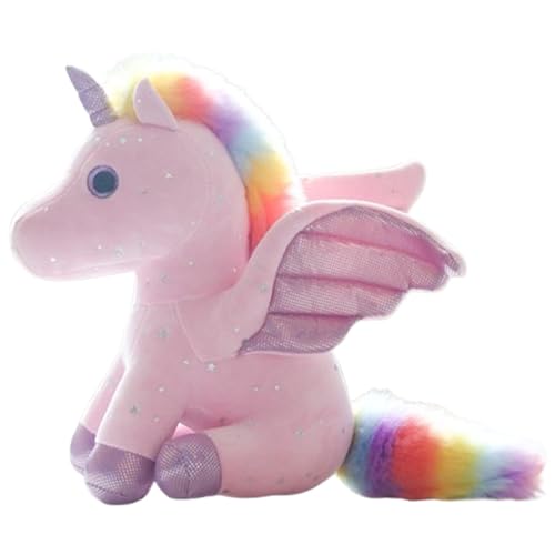 Xiyocadt Einhorn Stofftier Plüschtier, Regenbogen Flügel Kuscheltier Klein Schlüsselanhänger, Plüschkissen Spielzeug Geschenk für Mädchen, Jungen Zum Kuscheln & Spielen (20CM Rosa) von Xiyocadt