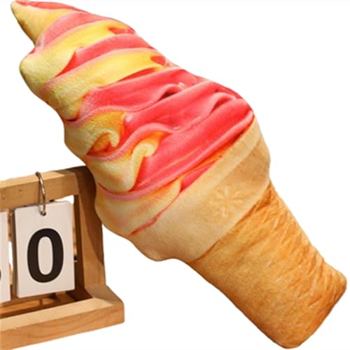 Xiyocadt Eistüten Plüschtier, Kuscheliges Kuschelkissen In Kegelform,Weiches Plüsch Spielzeug Geschenk Für Kinder,Haustürkranz, Zuhause Wandtür Aufhängen Dekoration (50CM,G) von Xiyocadt