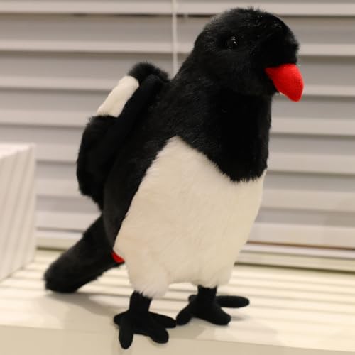 Xiyocadt Elster Plüschtier, Vogel Kuscheltier, Vögel Stofftier, Plush Klein Puppen, Weich Spielzeug Tiere Kuscheltiere Geschenk für Kinder Jungen und Mädchen (22CM,Rotschnabel) von Xiyocadt