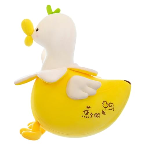 Xiyocadt Ente Plüschtier, BlumLustige Banane Ente Puppe Plüschtier, kleine gelbe Ragdoll, Kinder Puppe, Nette Blume Weiche Plüsch Spielzeug, Geburtstag Geschenk Kissen (75cm) von Xiyocadt