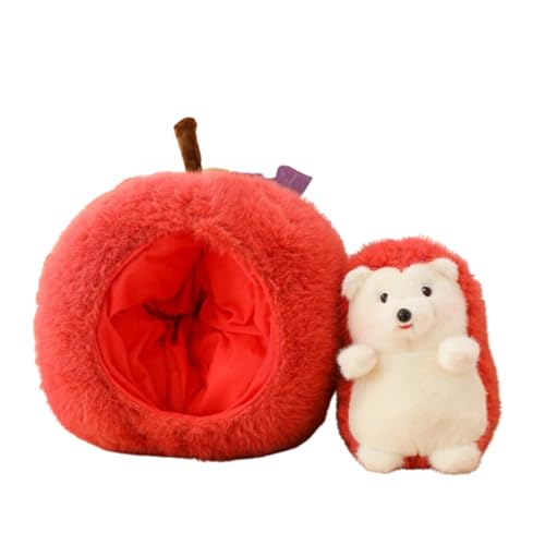 Xiyocadt Entzückendes Plüschtier Süße Plüschpuppen, Igel Plüschtier,Niedlichen Igel Kissen， Apfel Igel Abnehmbar Super Weiche Puppen Spielzeug Kreativität Geschenke für Kinder (30cm) von Xiyocadt