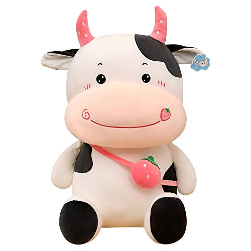 Xiyocadt Erdbeer Kuh Spielzeug, Wohnzimmer Dekoration Kissen Kuh, niedliches Spielzeug Plüschtier Plüsch Kuh, Stofftier (43cm,Rosa Erdbeere) von Xiyocadt