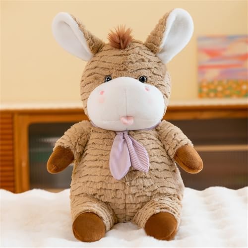 Xiyocadt Esel Kuscheltier, Süße Esel Plüschpuppen, Weich Esel Plüschtier zum Kuscheln und Spielen, Kleines Kuscheltier, Geschenk für Mädchen, Jungen (23 cm,Braun) von Xiyocadt