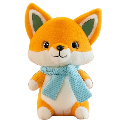 Xiyocadt Fuchs Kuscheltier,Süßes Kuscheltier Fuchs PlüschkissenStofftier zum Spielen Fuchs Plüschtier,Entzückende Fuchs-Stoffpuppe Cartoon-Fuchs-Plüschtier Fuchs Geschenke für Kinder (25cm,Hellgelb) von Xiyocadt