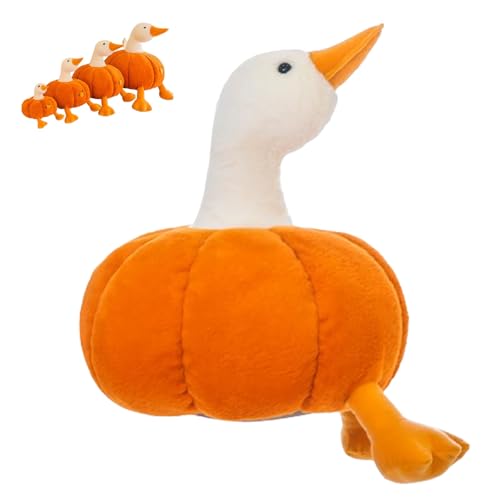 Xiyocadt Gänse Plüschtier Puppe Stofftier, Range Kürbis Ente Plüschtier, Halloween Kuscheltier, süßes Kürbis-Enten-Kissen, Kürbis Gans Spielzeug Puppe Kinder Mädchen Geschenk, Hausdekoration (35cm) von Xiyocadt