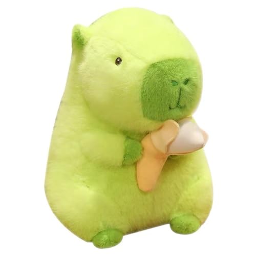 Xiyocadt Gefülltes Capybara Plüschtier,Süße grüne Capybara Plüschpuppe Cartoon Plüschtier,Puppenkissen Kissen Spielzeug, Niedlichen Plushie Geschenk für Kinder Jungen Mädchen (25cm) von Xiyocadt