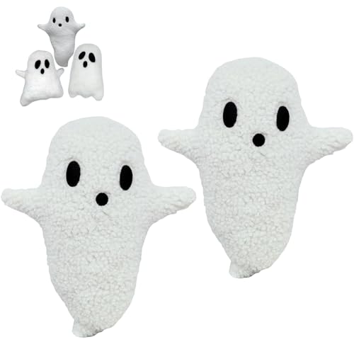 Xiyocadt Geister Plüsch, 2 Stück Halloween Kuscheltier, Weißer geisterhafter Ghost Soft Plüschspielzeugkissen, Weiche Plüschdekorationen für Geburtstag Party Mädchen (Typ C) von Xiyocadt