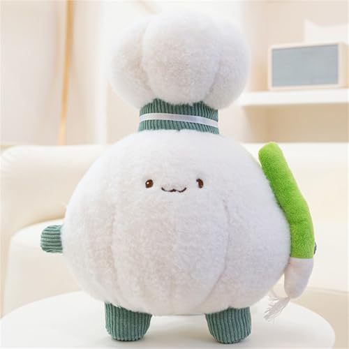 Xiyocadt Gemüseplüschspielzeug, Mini-Gemüse Plüschpuppen, Kuscheltier Plüschtier Kissen Gemüse Gemüsesorten aus Plüsch, Geschenk für Kinder Mädchen Jungen (Garlic-30 cm) von Xiyocadt