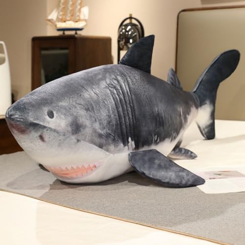 Xiyocadt Hai Plüschtier, Groß Kuscheltier Haie Spielzeug, Tiere Weiches Stofftier Kuscheltiere, Kinderzimmer Deko Kissen, Puppen Geschenk für Kinder Jungen und Mädchen (135cm) von Xiyocadt