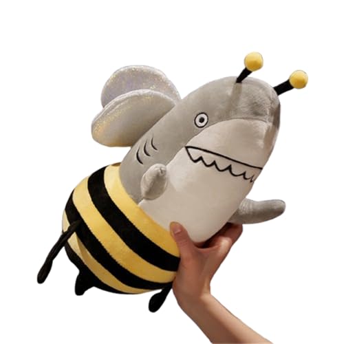 Xiyocadt Hai Und Biene Kuscheltier,Plüschtiere Puppe, Stofftier Tiere Biene Plüschtier Gefüllte Geburtstag Geschenk Für Kinder Jungen Mädchen,geeignet for Sofa und Bett dekorative Kissen (120cm) von Xiyocadt