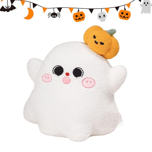 Xiyocadt Halloween Geister Plüschtier Geist Kuscheltier, Kissen Niedlich Geist Kürbis Plüsch Spielzeug,Plüsch Kürbis Dekokissen, Halloween Plüschtier Zierkissen Geschenk für Kinder (35×38cm) von Xiyocadt