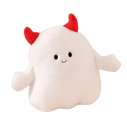Xiyocadt Halloween Kuscheltier Plüsch Spielzeug, Niedlich Kleines Gespenst Plüsch Puppen Halloween Zierkissen Teufel Kissen, Halloween Kürbis Kuscheltier mit Kürbis, Plüsch Geist (28cm,Emo) von Xiyocadt