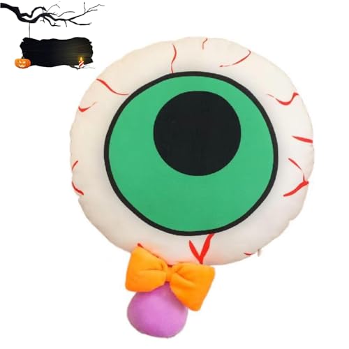Xiyocadt Halloween Stofftier Deko Kissen,Halloween Kürbis Geist Kissen, Lustiges -Kürbis-Kinder-Augapfel-Bonbon-Kissens süßes ausgestopftes Plüschkissen, Puppe, weiches Wärmekissen (A-yanqiu) von Xiyocadt