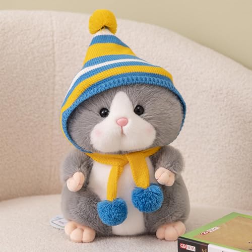 Xiyocadt Hamster Plüschtier, Goldener Bär Sorten Plüsch Kuscheltier Puppen, Tiere Stofftier Spielzeug, Süß Kissen Deko Geschenk für Kinder (30CM,Grau) von Xiyocadt