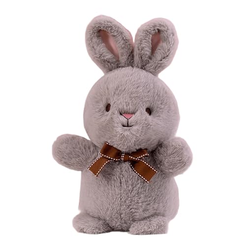 Xiyocadt Hase Kuscheltier, Kawaii Hase Stofftier, Weiches Peppiges Kuscheliges Plüsch Kaninchen Mit Schleife EAL Zum Kuscheln Und Spielen Mit Plüschtieren Raumdekoration,Geschenk (23cm,Grau) von Xiyocadt