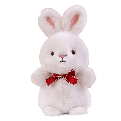 Xiyocadt Hase Kuscheltier, Kawaii Hase Stofftier, Weiches Peppiges Kuscheliges Plüsch Kaninchen Mit Schleife EAL Zum Kuscheln Und Spielen Mit Plüschtieren Raumdekoration,Geschenk (23cm,Weiß) von Xiyocadt