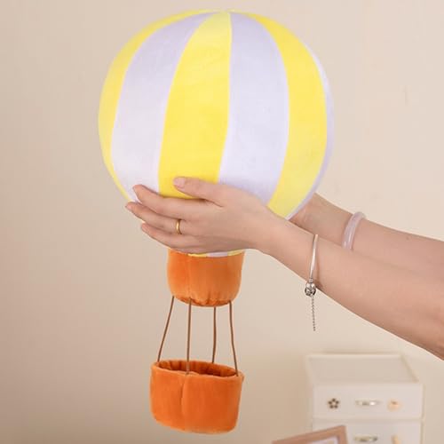 Xiyocadt Heißballon Form Plush Spielzeug, Kreative Klein Stofftier Plüschtier, Weich Kuscheltier Kissen Deko für Kinder Mädchen Jungen (20CM,Gelb Weiß) von Xiyocadt