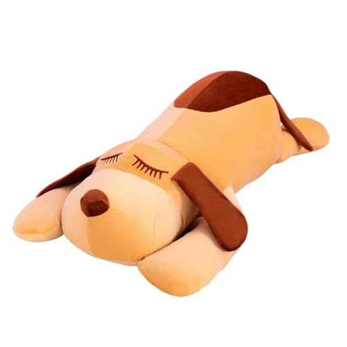 Xiyocadt Hund Plüschtier Hundeumarmung Schlafkissen,langes Kissen Puppe Puppe Puppe Geschenk für Jungen und Mädchen,Hund Kuscheltier groß, weich Braun Hünde Plüschtier Stofftier (45cm,Braun) von Xiyocadt