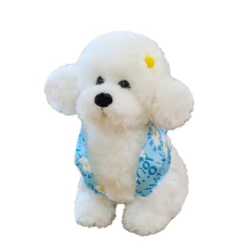 Xiyocadt Hundekleid mit Blumenmuster für kleine Hunde und Mädchen,Teddy Dog Kuscheltier, Stofftier Plüschtier Teddy Hund Kissen, Weich Teddy Dog Plüschtier Kinder Frauen Geschenk Dekozimmer (40 cm) von Xiyocadt