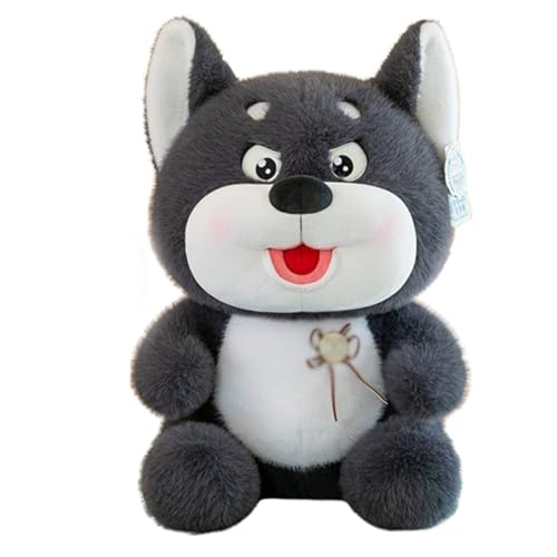 Xiyocadt Husky Kuscheltier,Husky Kuscheltier Klein Stofftier Hund Husky,Liegend,Plüschtier, Realistisch Und Realistisch, Weich, Weich, Plüsch, Welpen, Geschenk Für Jungen Und Mädchen (30cm,Grau) von Xiyocadt