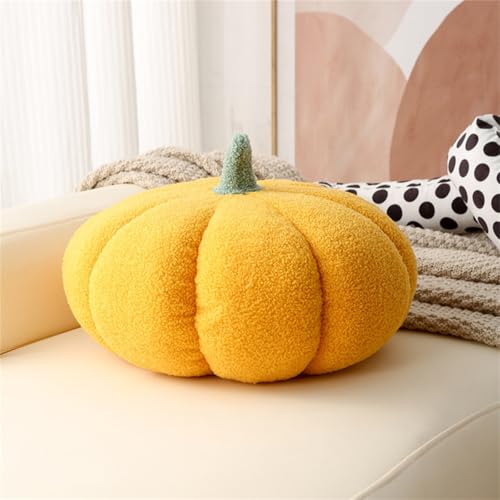 Xiyocadt KÜRbis Kissen 3D,KÜRbis Dekokissen,Halloween PlÜSchtier,Halloween KÜRbiswurf Kissen,Herbstdeko Zierkissen Sofakissen KÜRbisform, Pumpkin Pillow FÜR Kind Schlafzimmer, Geschenk (23cm,gelb) von Xiyocadt