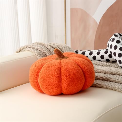 Xiyocadt KÜRbis Kissen 3D,KÜRbis Dekokissen,Halloween PlÜSchtier,Halloween KÜRbiswurf Kissen,Herbstdeko Zierkissen Sofakissen KÜRbisform, Pumpkin Pillow FÜR Kind Schlafzimmer, Geschenk (23cm,orange) von Xiyocadt