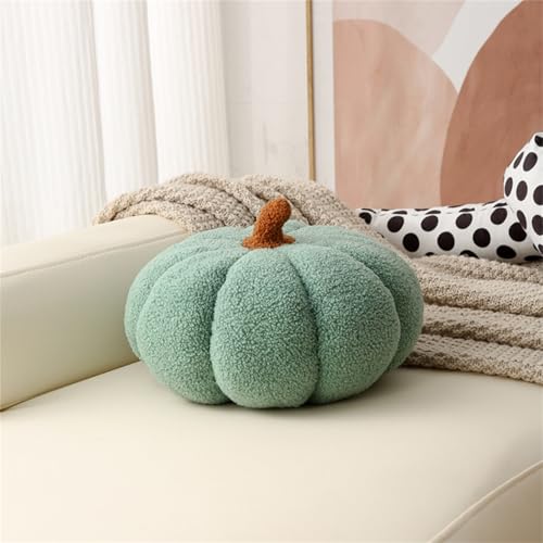Xiyocadt KÜRbis Kissen 3D,KÜRbis Dekokissen,Halloween PlÜSchtier,Halloween KÜRbiswurf Kissen,Herbstdeko Zierkissen Sofakissen KÜRbisform, Pumpkin Pillow FÜR Kind Schlafzimmer, Geschenk (23cm,grün) von Xiyocadt