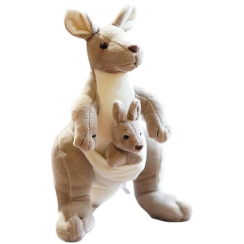 Xiyocadt Känguru Kuscheltier, Känguru Plüschtier, Känguru Stofftier, Kuscheltier Mit Baby Im Bauch, Stuffed Animals für Kinder Kuscheln, Spielen und Schlafen (35CM) von Xiyocadt