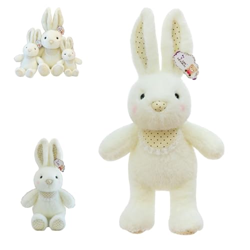 Xiyocadt Kaninchen-Plüschspielzeug, WeißEr Kaninchen Stofftier Mit Einem Kleinen LäTzchen, interessante Tierpuppen, weiche Tier-Plüschtiere, perfektes Ostergeschenk oder Dekoration für Kinder (50cm) von Xiyocadt