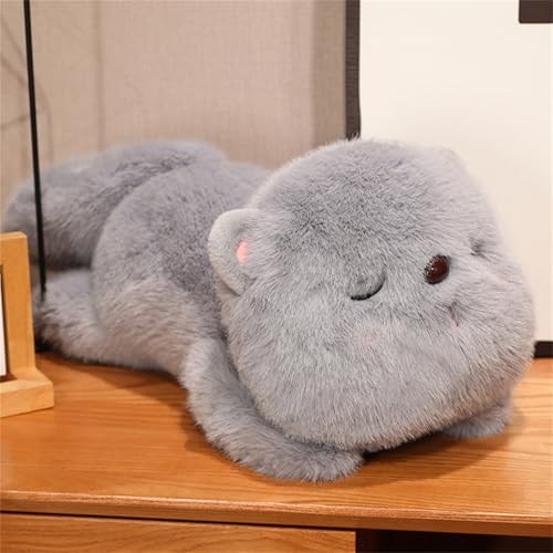 Xiyocadt Katze Plüschtier, Simulation Kurzhaar, Realistische Katze Puppe Stofftier Spielzeug, Niedliche Katze Plüschkissen, Spielzeug für Kinder Jungen Mädchen Geschenke (55 cm,Grau) von Xiyocadt