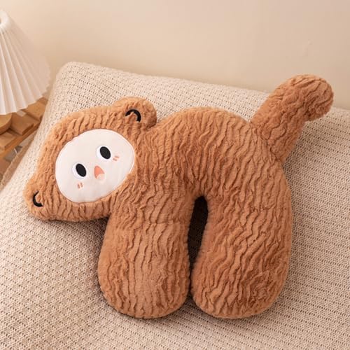 Xiyocadt Katze Plüschtier Kuscheltier Katzenkissen Weiches Stofftier, Krokodil Stofftier Riesen Kuscheltier, Kätzchen Geschenk für Erwachsene Kinder 3+ Jahre (45cm,Affen) von Xiyocadt