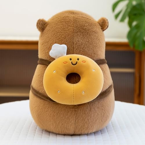 Xiyocadt Kawaii Capybara Plüsch Kissen Spielzeug Geschenk, Niedliches Capybara Kuscheltier mit Brot Rucksack, Simulation Tier Capybara Puppen, Zum Geburtstag für Kinder Geeignet (30cm,tiantainquan) von Xiyocadt