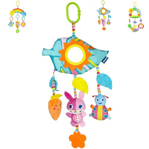 Xiyocadt Kinderwagen Spielzeug,Baby Mobile Regenbogen Tiere Mobile für Babybett, Activity spirale Baby, Aktivität pädagogische Plüschtier, Kinderwagenkette für Kinderbett/Autositz/Babyschale (B) von Xiyocadt