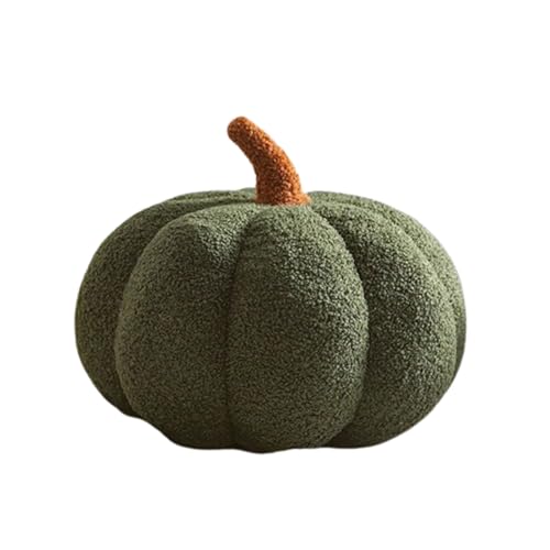 Xiyocadt Kürbis Kissen, Dekokissen,3D Plüsch Kürbis Dekokissen, Halloween Förmiges Zierkissen Kopfkissen, Heim Dekoration für Wohnzimmer Schlafzimmer Sofa Auto (40CM,grün) von Xiyocadt