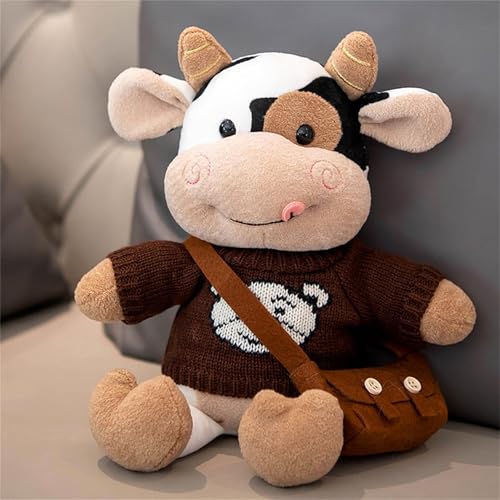 Xiyocadt Kuh Kuscheltier, Kuh Plüschtier, Kuh Spielzeug, Kuh Deko, Stuffed Animals zum Spielen, Sammeln & Kuscheln für Jungen Mädchen (Schwarz) von Xiyocadt
